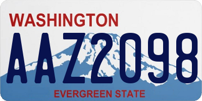 WA license plate AAZ2098