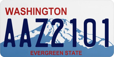 WA license plate AAZ2101