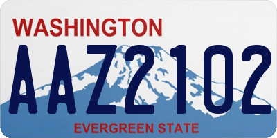 WA license plate AAZ2102