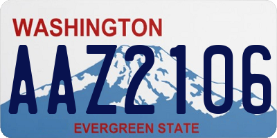 WA license plate AAZ2106