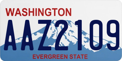 WA license plate AAZ2109
