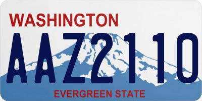 WA license plate AAZ2110