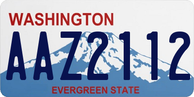 WA license plate AAZ2112