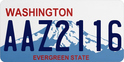 WA license plate AAZ2116