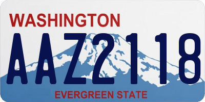 WA license plate AAZ2118