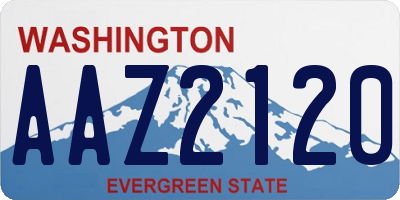 WA license plate AAZ2120
