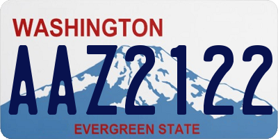 WA license plate AAZ2122