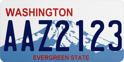 WA license plate AAZ2123