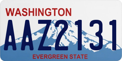 WA license plate AAZ2131