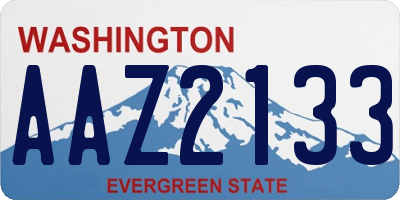 WA license plate AAZ2133
