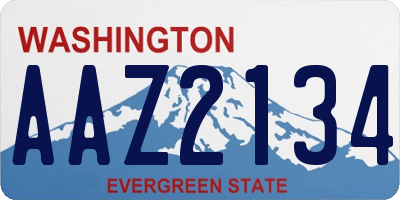 WA license plate AAZ2134