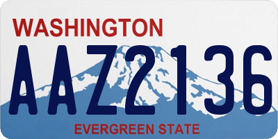 WA license plate AAZ2136