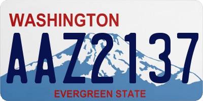 WA license plate AAZ2137