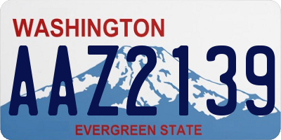 WA license plate AAZ2139
