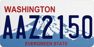 WA license plate AAZ2150