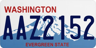 WA license plate AAZ2152
