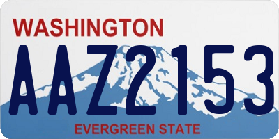 WA license plate AAZ2153