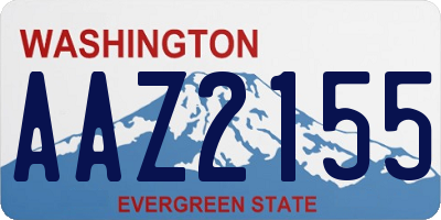 WA license plate AAZ2155