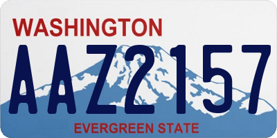 WA license plate AAZ2157