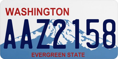 WA license plate AAZ2158