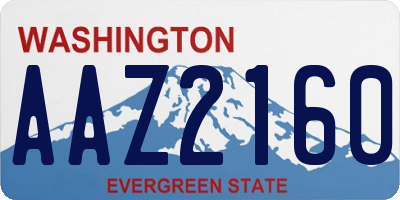 WA license plate AAZ2160