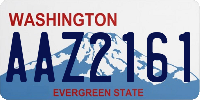 WA license plate AAZ2161