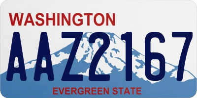 WA license plate AAZ2167