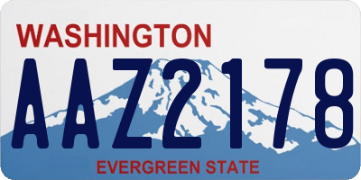 WA license plate AAZ2178