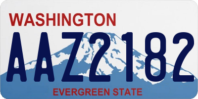 WA license plate AAZ2182