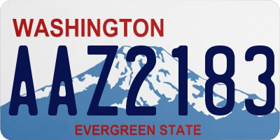 WA license plate AAZ2183