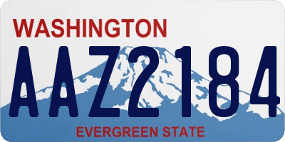 WA license plate AAZ2184