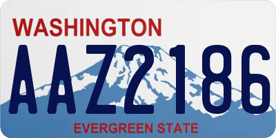 WA license plate AAZ2186