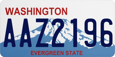 WA license plate AAZ2196