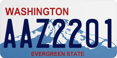 WA license plate AAZ2201