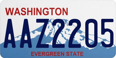 WA license plate AAZ2205