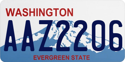 WA license plate AAZ2206