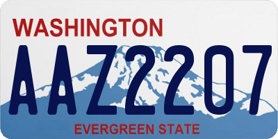 WA license plate AAZ2207