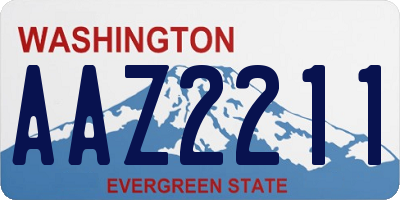 WA license plate AAZ2211