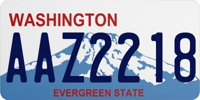 WA license plate AAZ2218