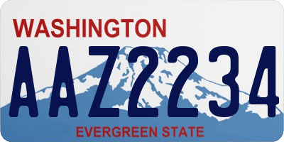 WA license plate AAZ2234