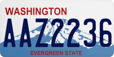 WA license plate AAZ2236