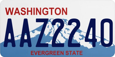 WA license plate AAZ2240