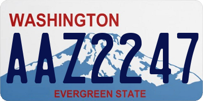 WA license plate AAZ2247