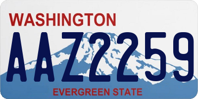 WA license plate AAZ2259