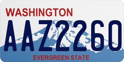 WA license plate AAZ2260
