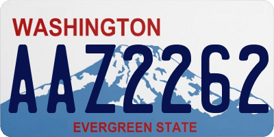 WA license plate AAZ2262