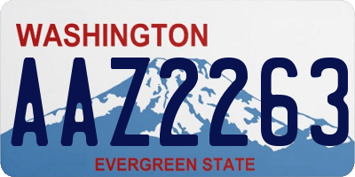 WA license plate AAZ2263
