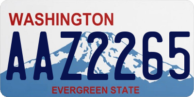 WA license plate AAZ2265