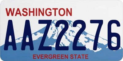 WA license plate AAZ2276