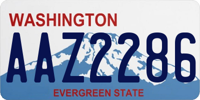 WA license plate AAZ2286